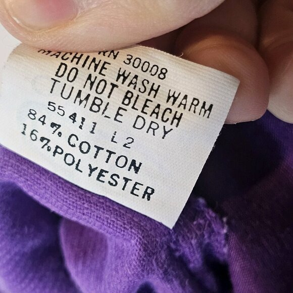 VTG 80s 90s Girls Purple Corduroy Overall Dress Ruffle Pinafore Sz 4/5 USA Made - Picture 9 of 9